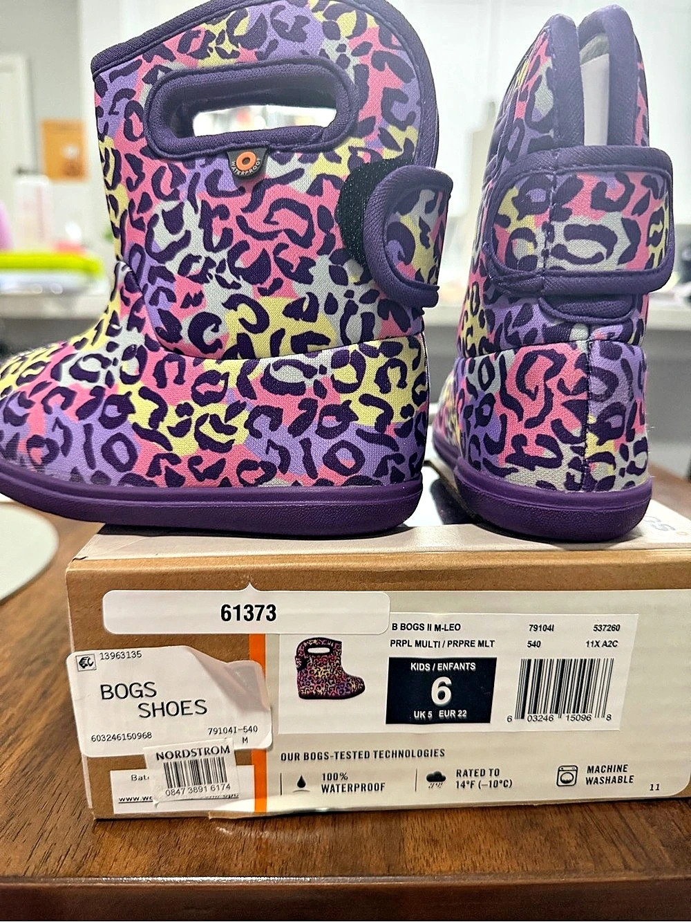 BABY BOGS Classic Mid Boot Animal Print Boots Purple & Pink toddler size 6